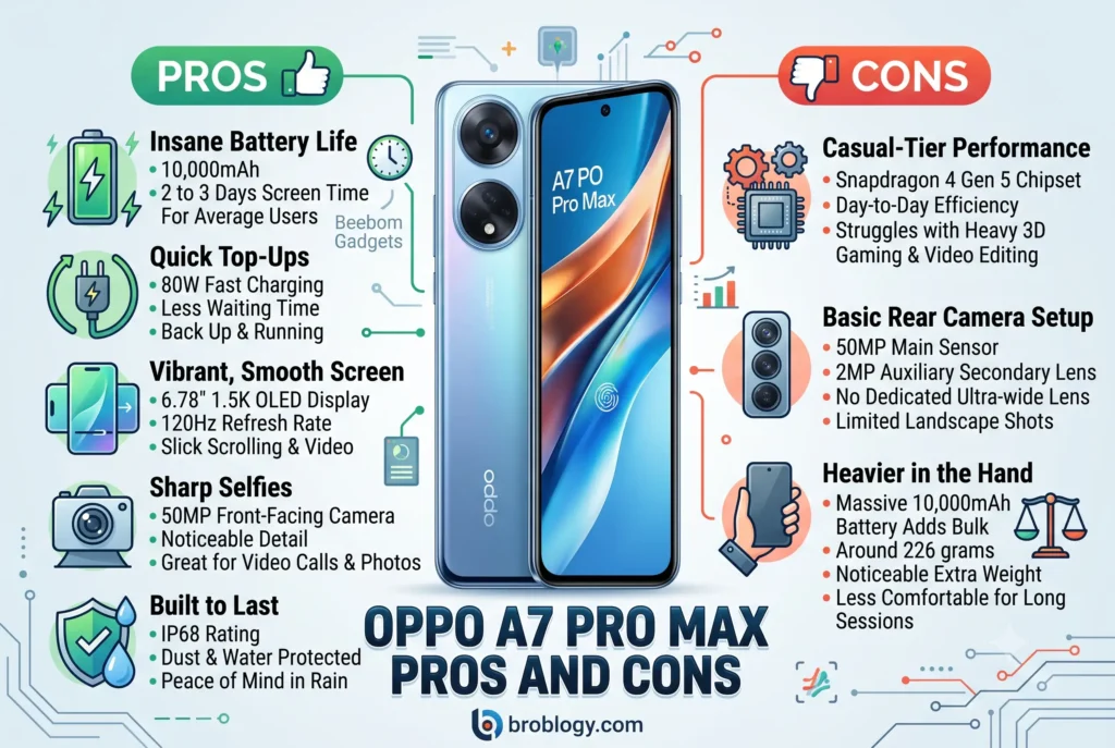 Oppo A7 Pro Max Pros and Cons